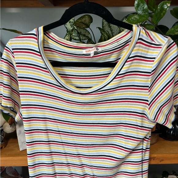 Sundry Striped Midi Tee Dress | Medium - Picture 3 of 6